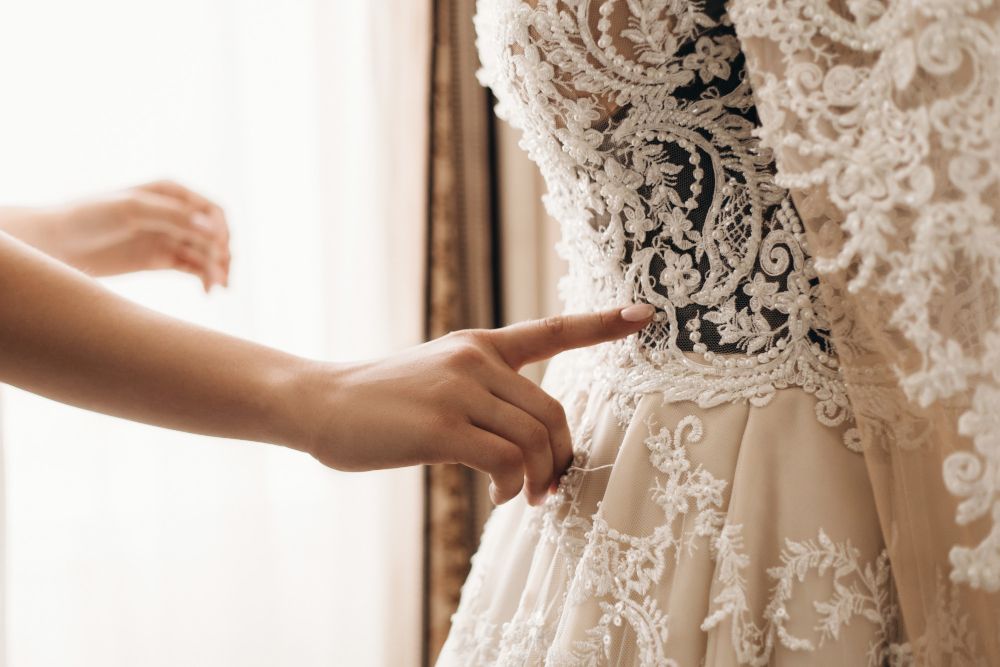 Victorian-wedding-beautiful-elegant-embroidery-on-wedding-dress